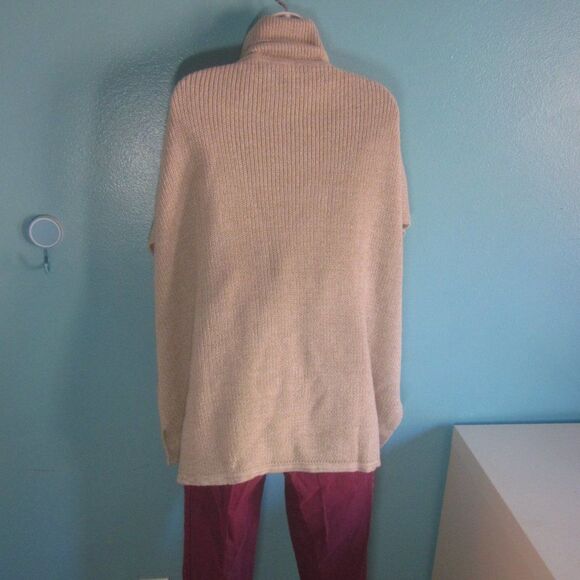 Isolde Womens Fall Knit Cowlneck Oversized Beige Knit Sweater Size  S / M - Picture 14 of 15